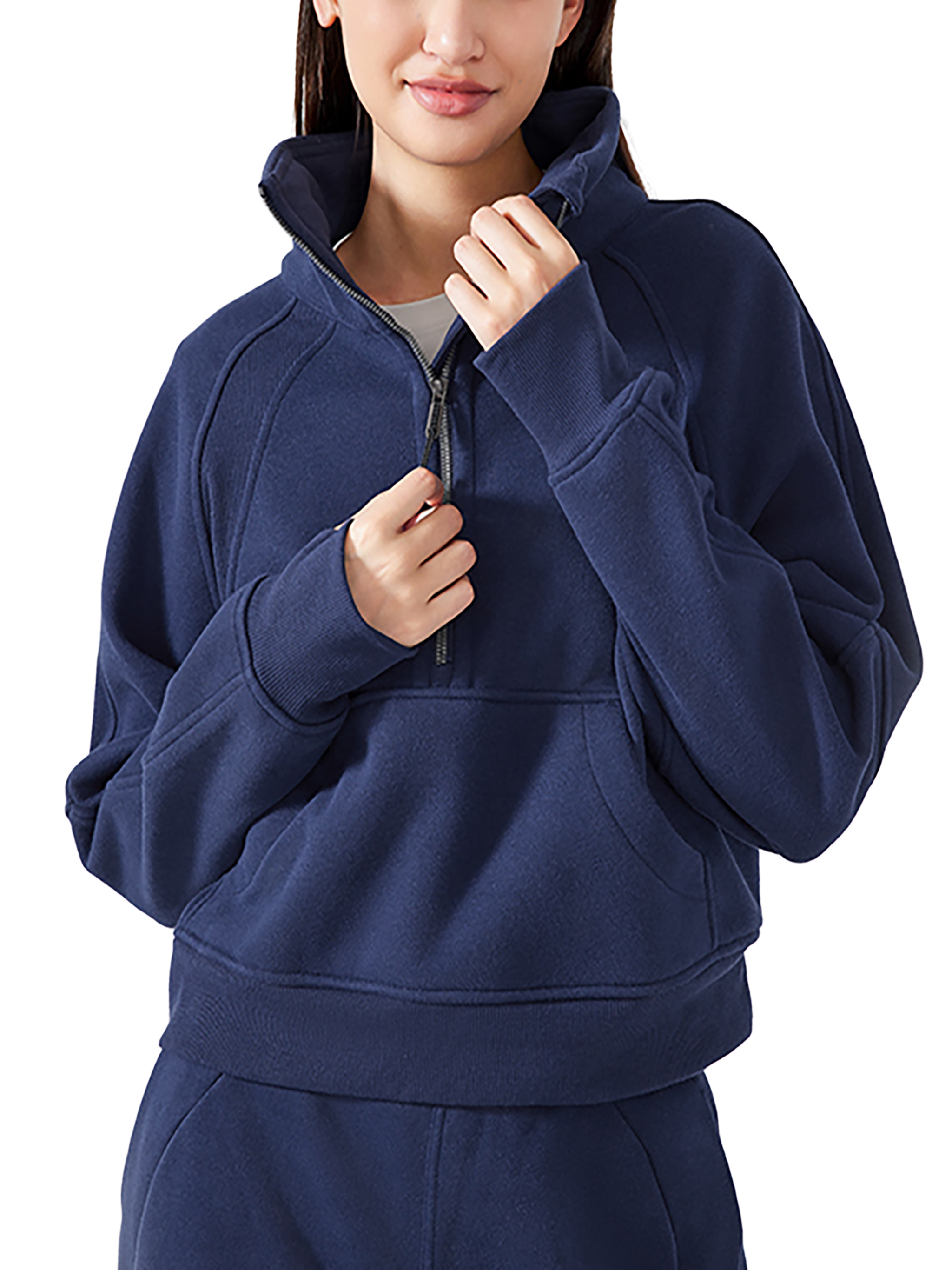Cropped Half-Zip Sweatshirt #RP0007 | TAPSTITCH